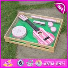 Jeu de musique jouet éducatif 2015, jouet en bois pour enfants Instrument de musique jouet, guitare incluse, flûte, tambour, harmonique, Castanet W07A035